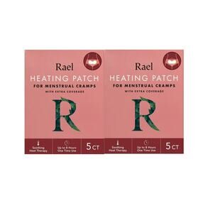 New 2 Pack Rael Heating Patch for Menstrual Cramps 5 Per Box Lasts Up to 8 Hours
